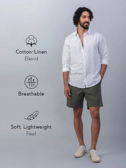 Reef White Cotton Linen Shirt fabric qualities