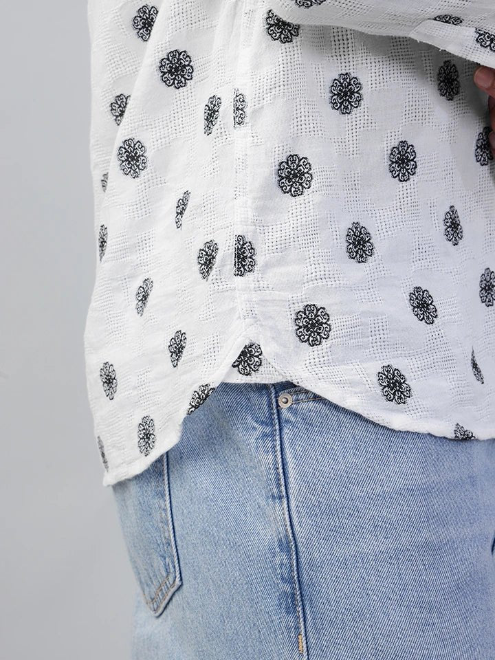 Serein Mandarin Dobby Cotton Shirt