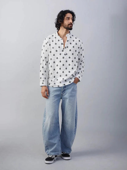 Serein Mandarin Dobby Cotton Shirt