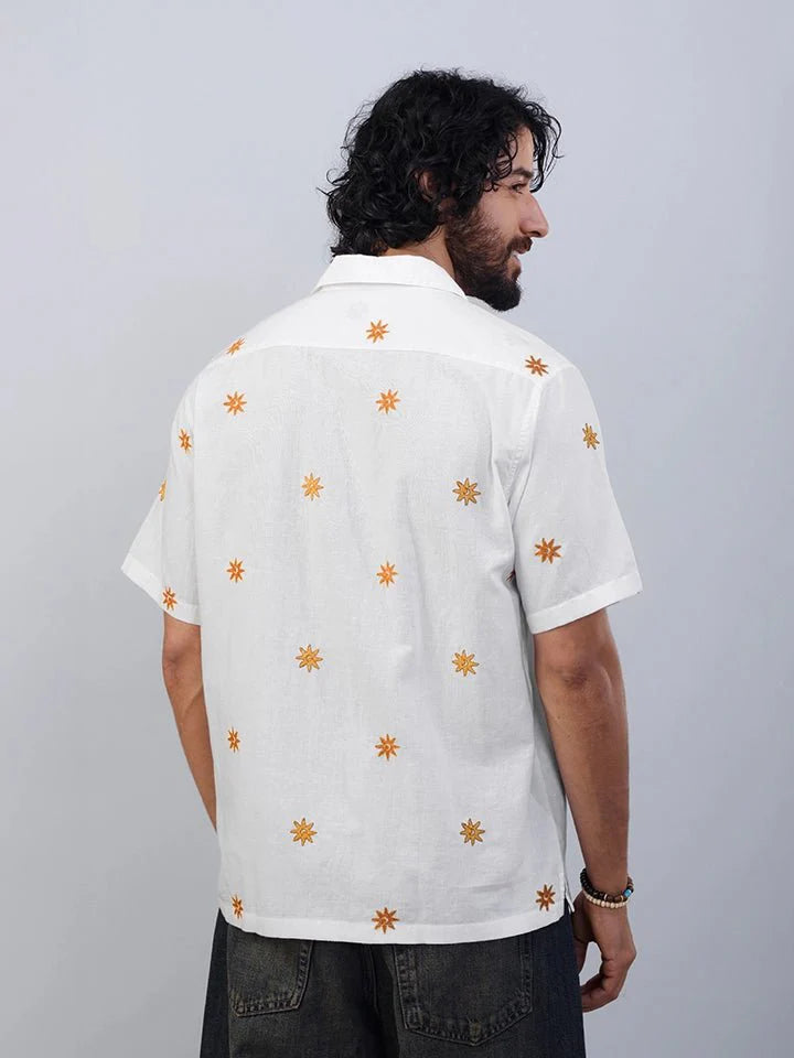 Sundrift Embroidered  Cotton Linen Shirt