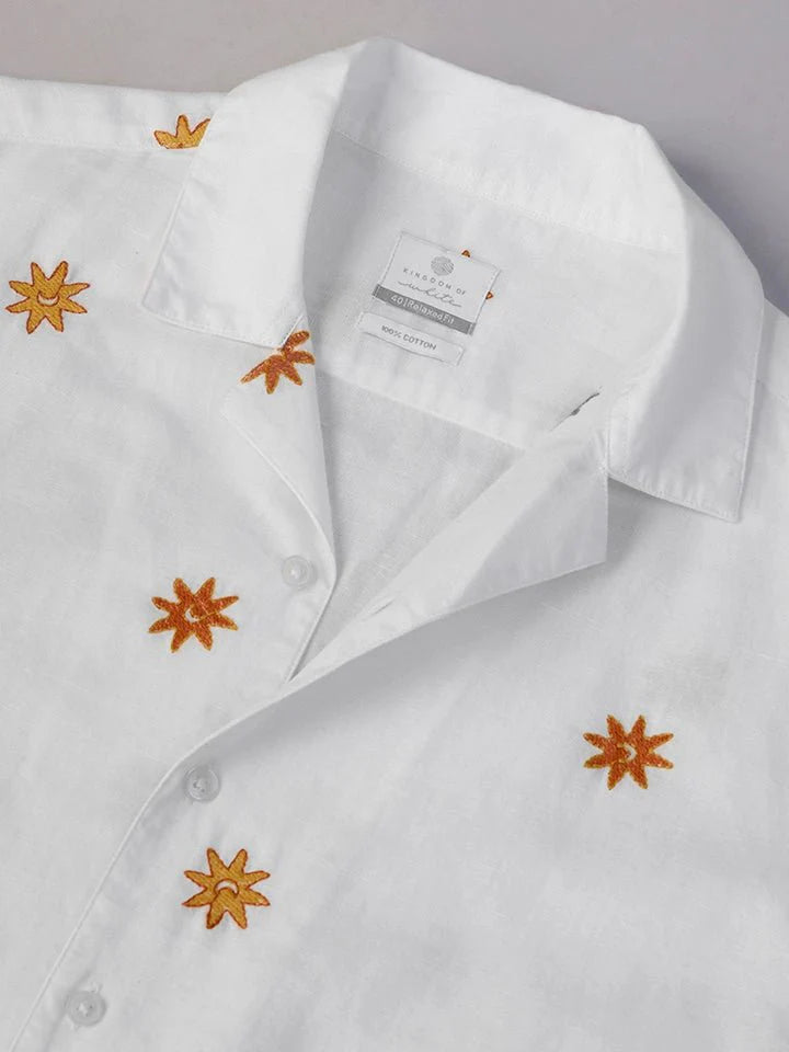 Sundrift Embroidered  Cotton Linen Shirt
