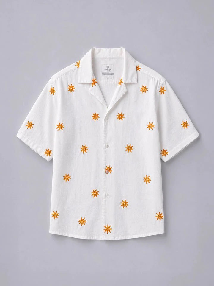 Sundrift Embroidered  Cotton Linen Shirt