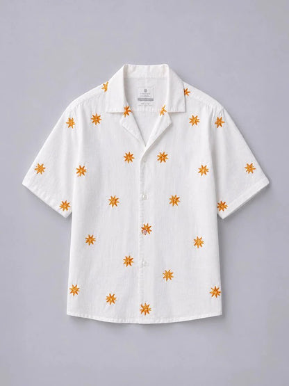Sundrift Embroidered  Cotton Linen Shirt