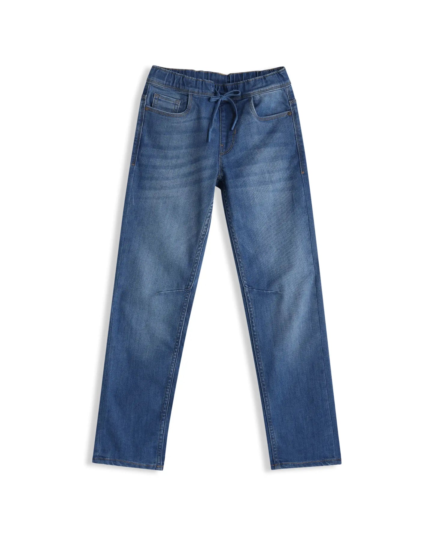Rare Ones Kids Peter Light Blue Cotton Blend Fabric Pull-On Closure Regular Fit Jeans