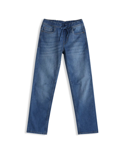 Rare Ones Kids Peter Light Blue Cotton Blend Fabric Pull-On Closure Regular Fit Jeans