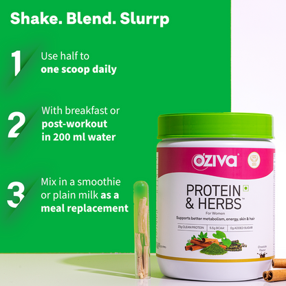 OZiva Protein & Herbs (For Women) Chocolate | OZiva at Broadway