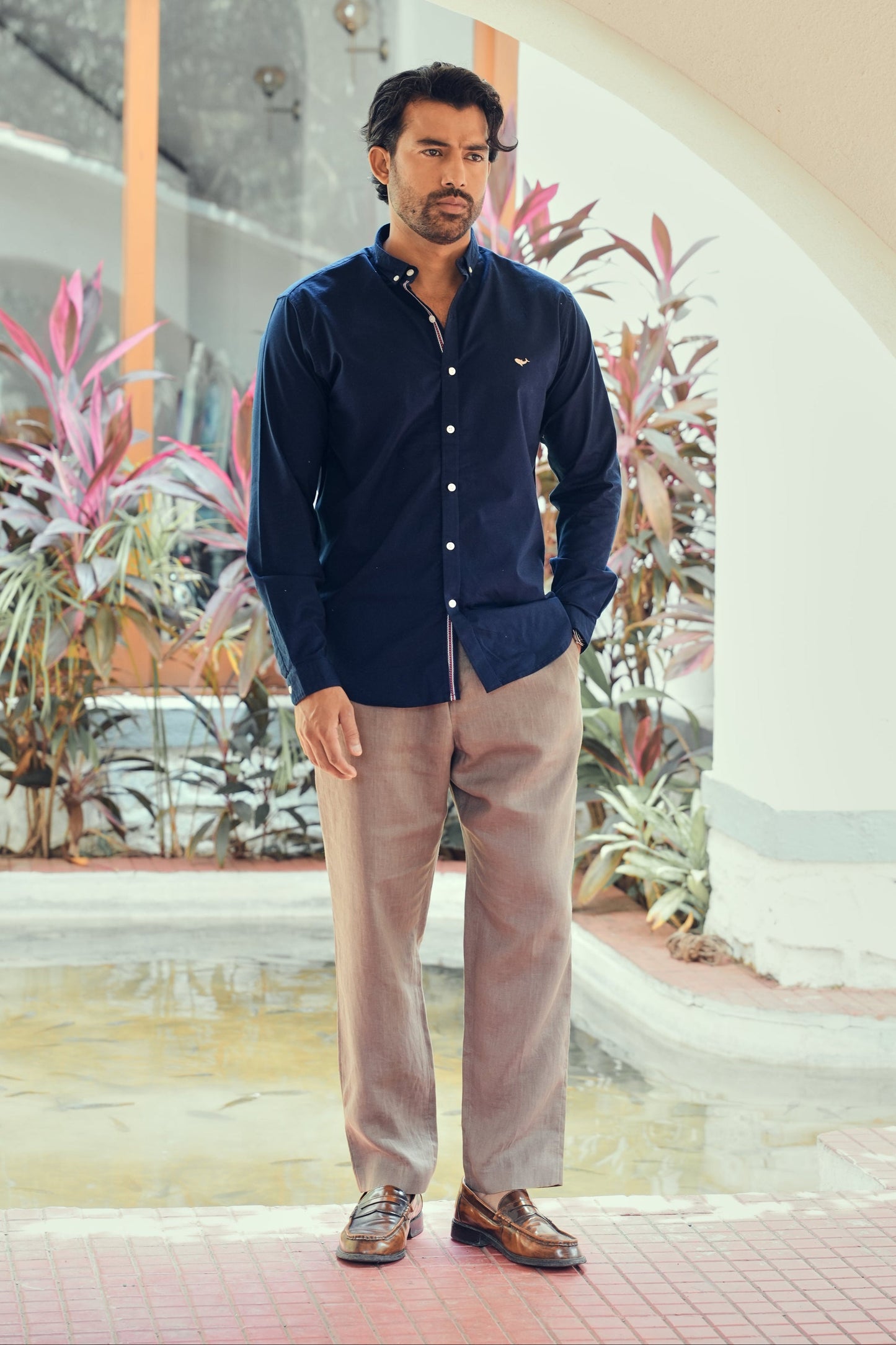 Midnight Blue Pre-washed Oxford Shirt | Hamptons at Broadway