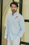Citrus Bloom Striped Embroidery Shirt | Hamptons at Broadway