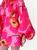 PINK FLORAL BALLOON DRESS | De Novoo at Broadway