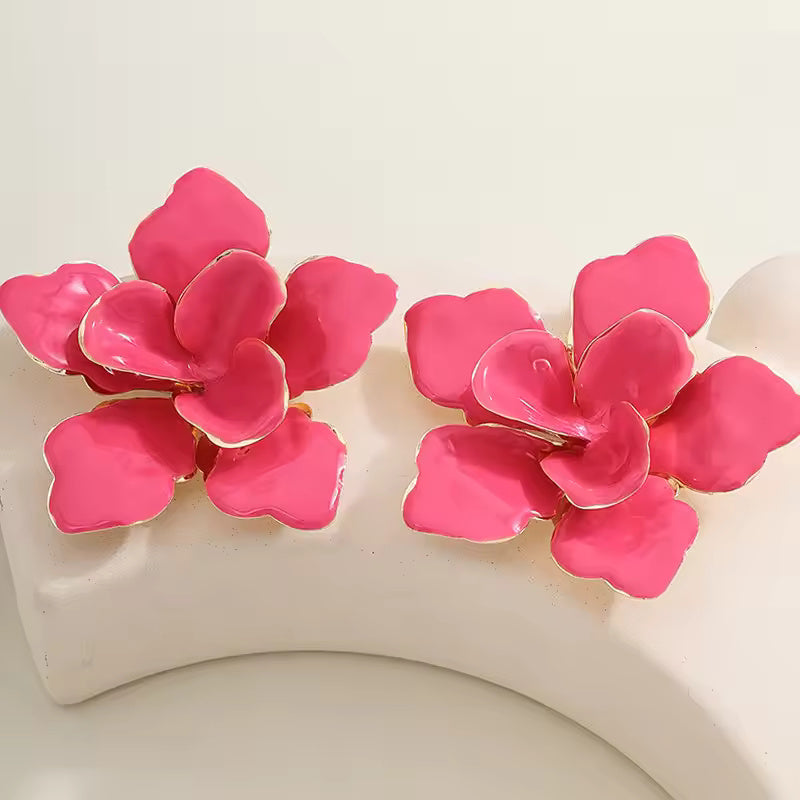 PINK PANSY PETAL EARRINGS | De Novoo at Broadway
