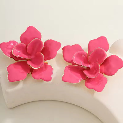 PINK PANSY PETAL EARRINGS | De Novoo at Broadway