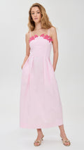 PINK ROSE EMBROIDERED MAXI DRESS | De Novoo at Broadway