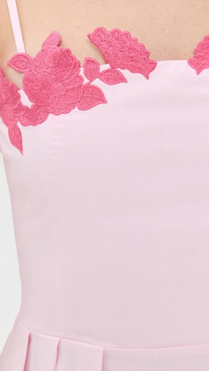 PINK ROSE EMBROIDERED MAXI DRESS | De Novoo at Broadway