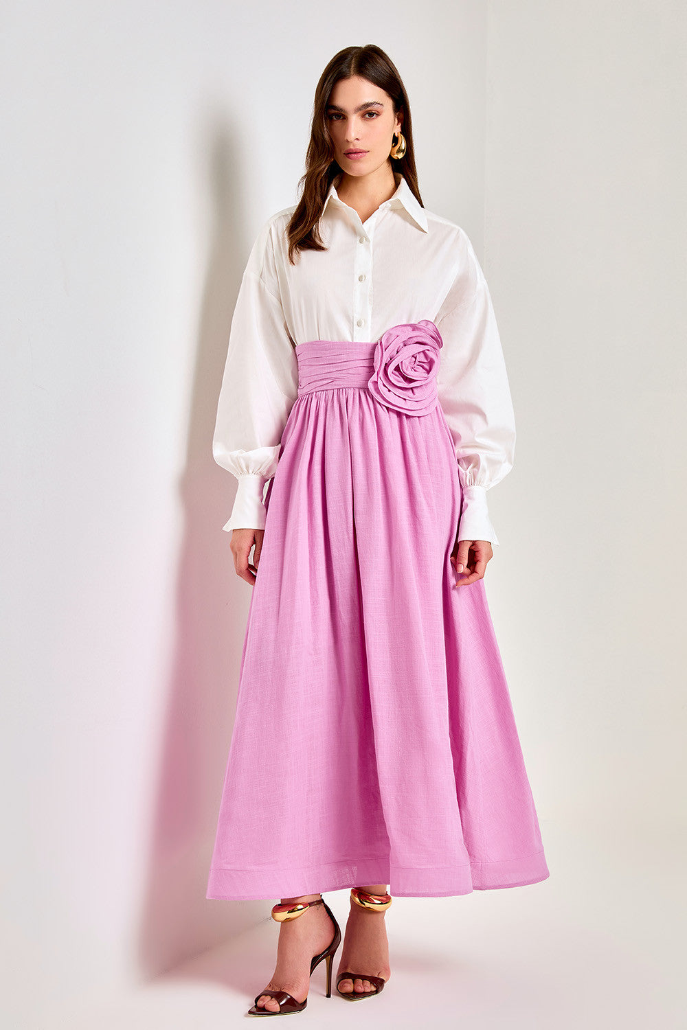 PINK ROSE MAXI SKIRT | De Novoo at Broadway