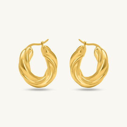 Twisted Round Hoop Earrings