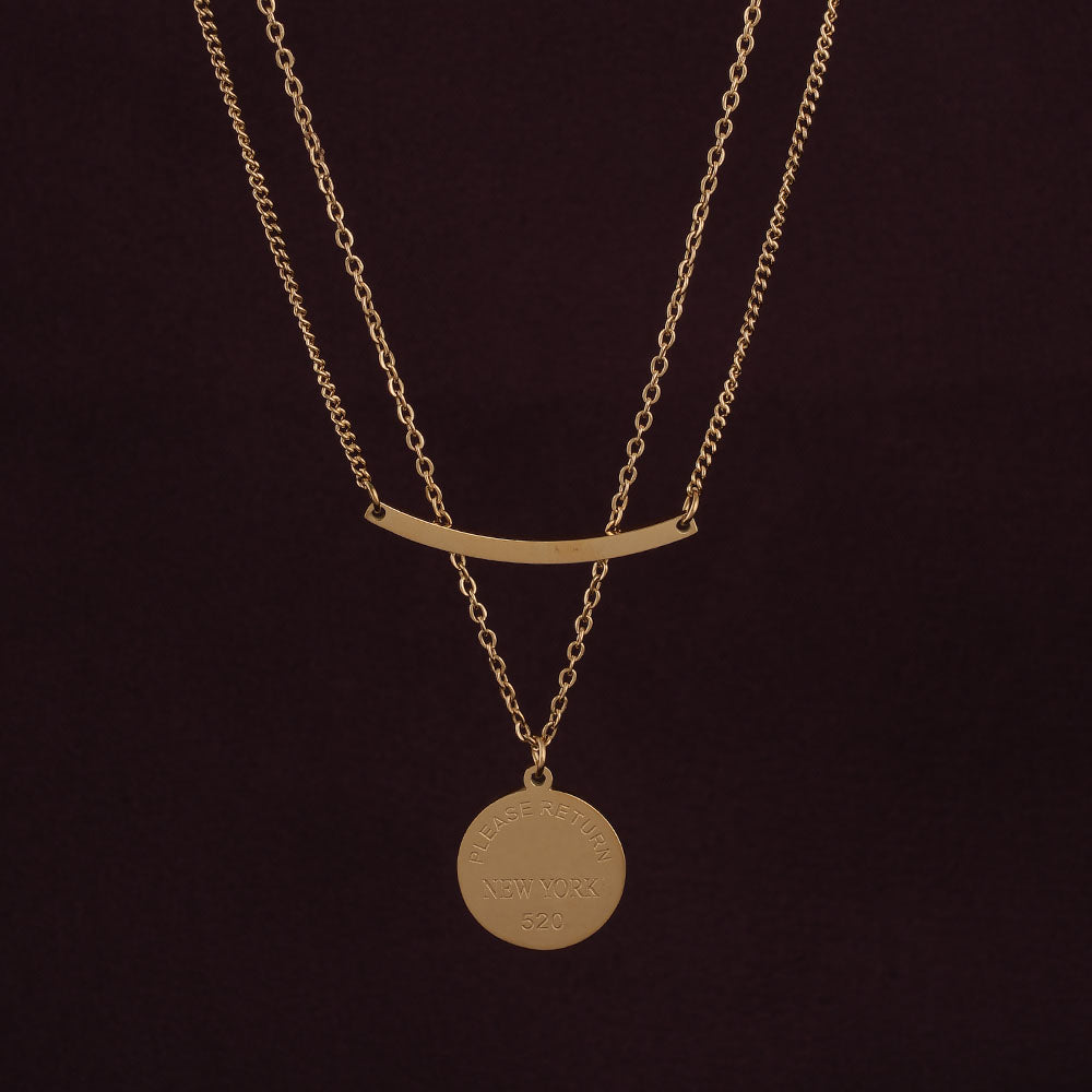 Round Line Two Layer Necklace