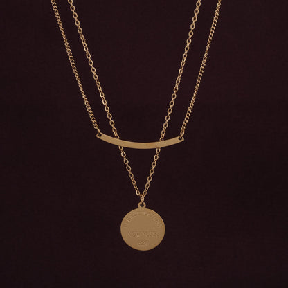 Round Line Two Layer Necklace