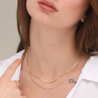 Plain Chain Two Layer Necklace
