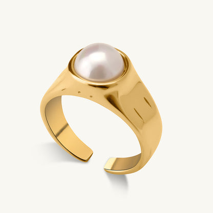 Bold Pearl Adjustable Ring