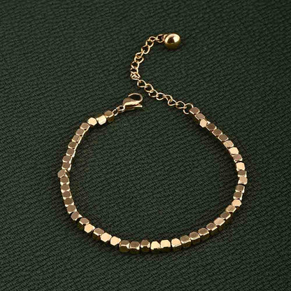 Gold Cube Chain Bracelet