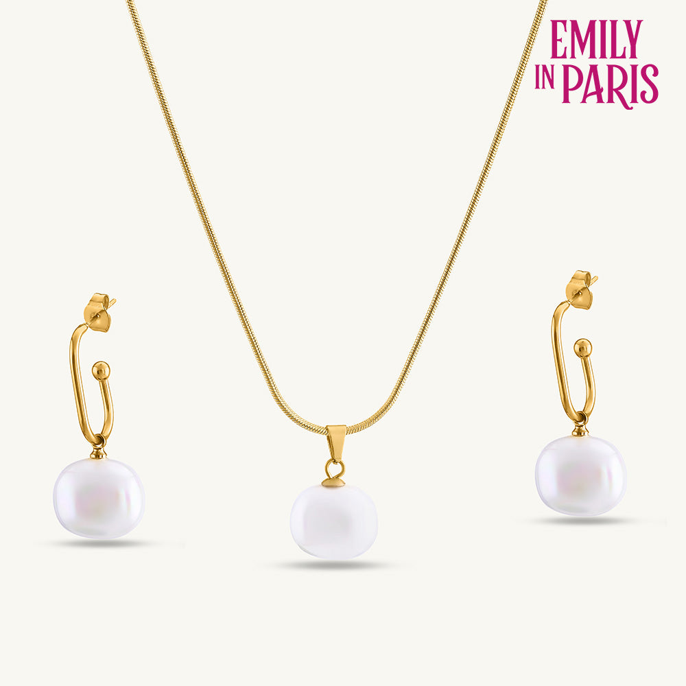 Classic Pearl Pendant and Earrings Set