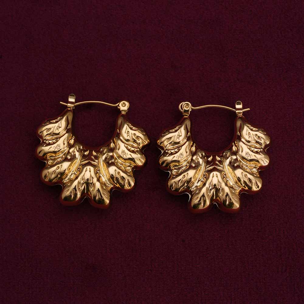 Floral Gold Hoops