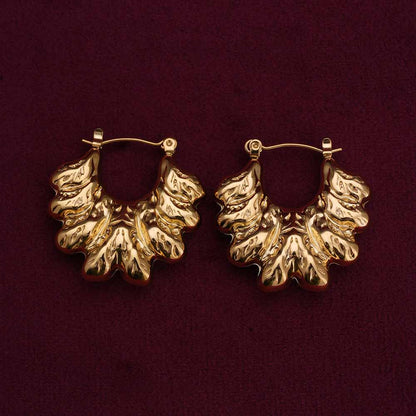 Floral Gold Hoops