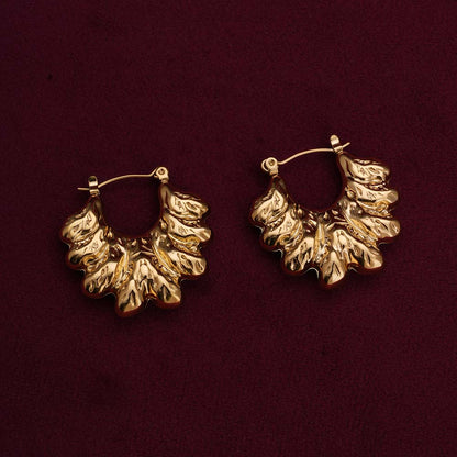 Floral Gold Hoops