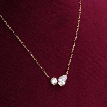 Double Drop Delicacy Gold Chain Necklace