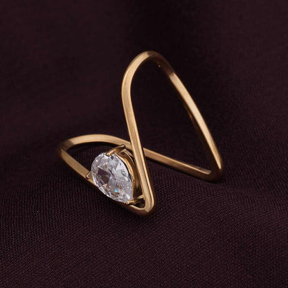 Trendy Vee Diamond Ring
