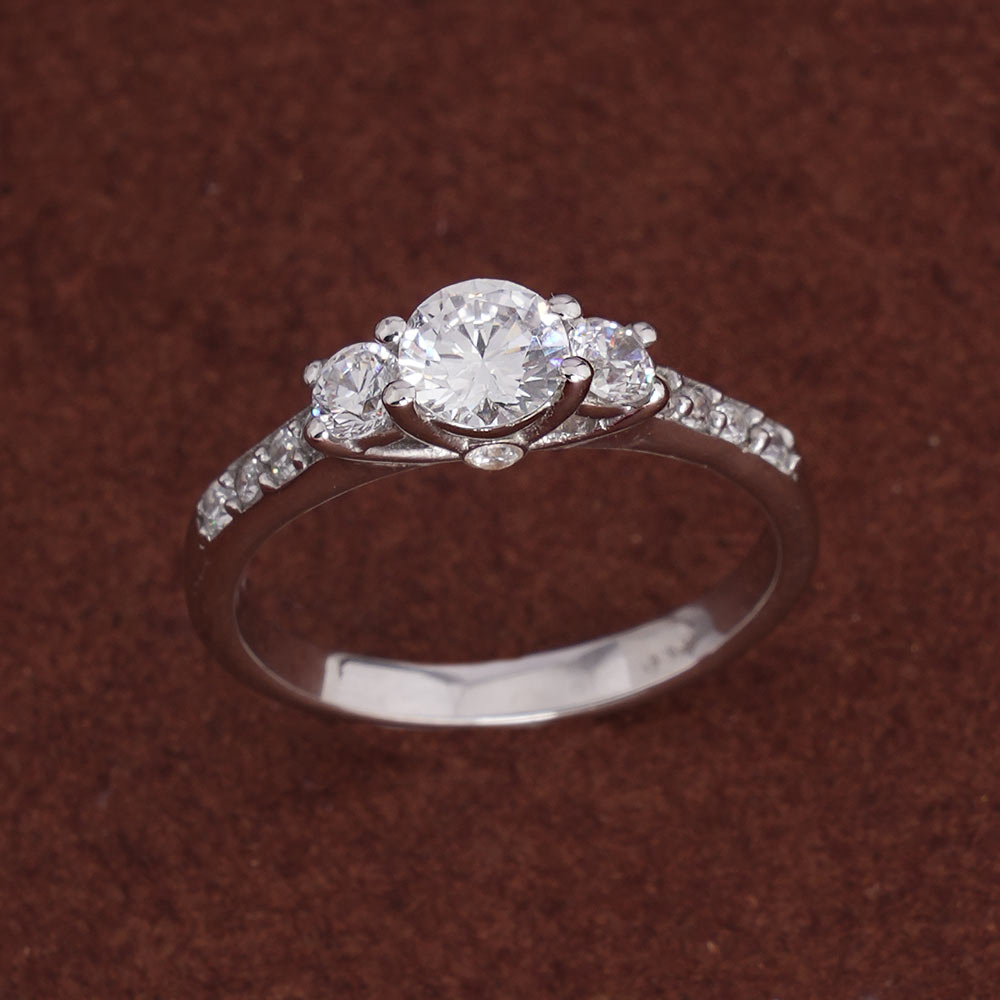 Scarlet 3 Stone Spark 925 Silver Ring