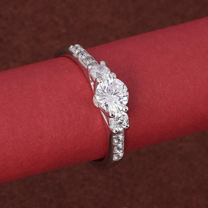 Scarlet 3 Stone Spark 925 Silver Ring
