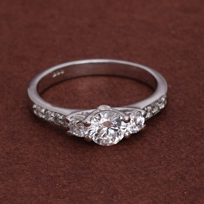 Scarlet 3 Stone Spark 925 Silver Ring