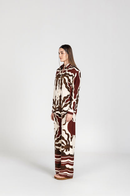 Abstract Brown Vasant Co-ord Set | Past Modern at Broadway