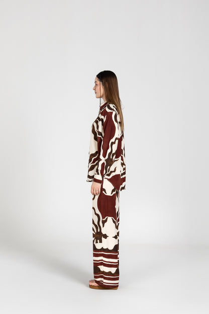Abstract Brown Vasant Co-ord Set | Past Modern at Broadway