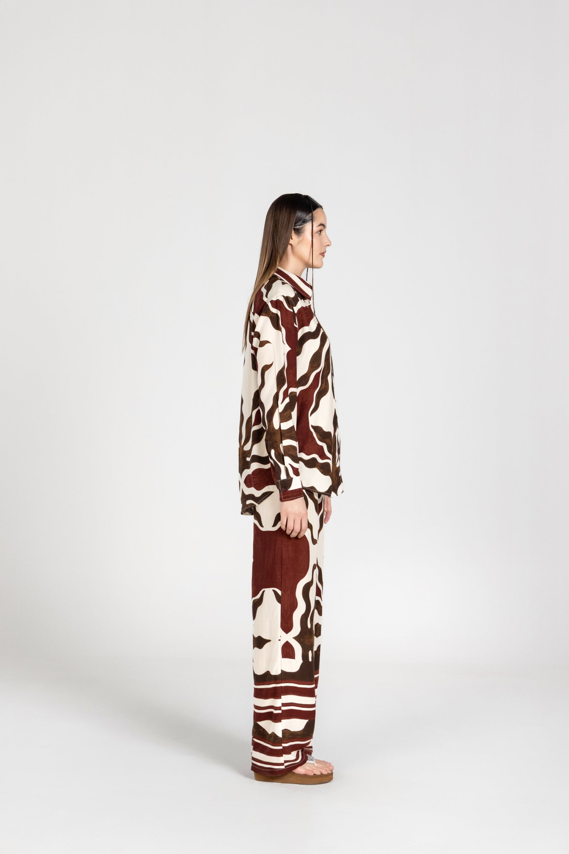 Abstract Brown Vasant Co-ord Set | Past Modern at Broadway