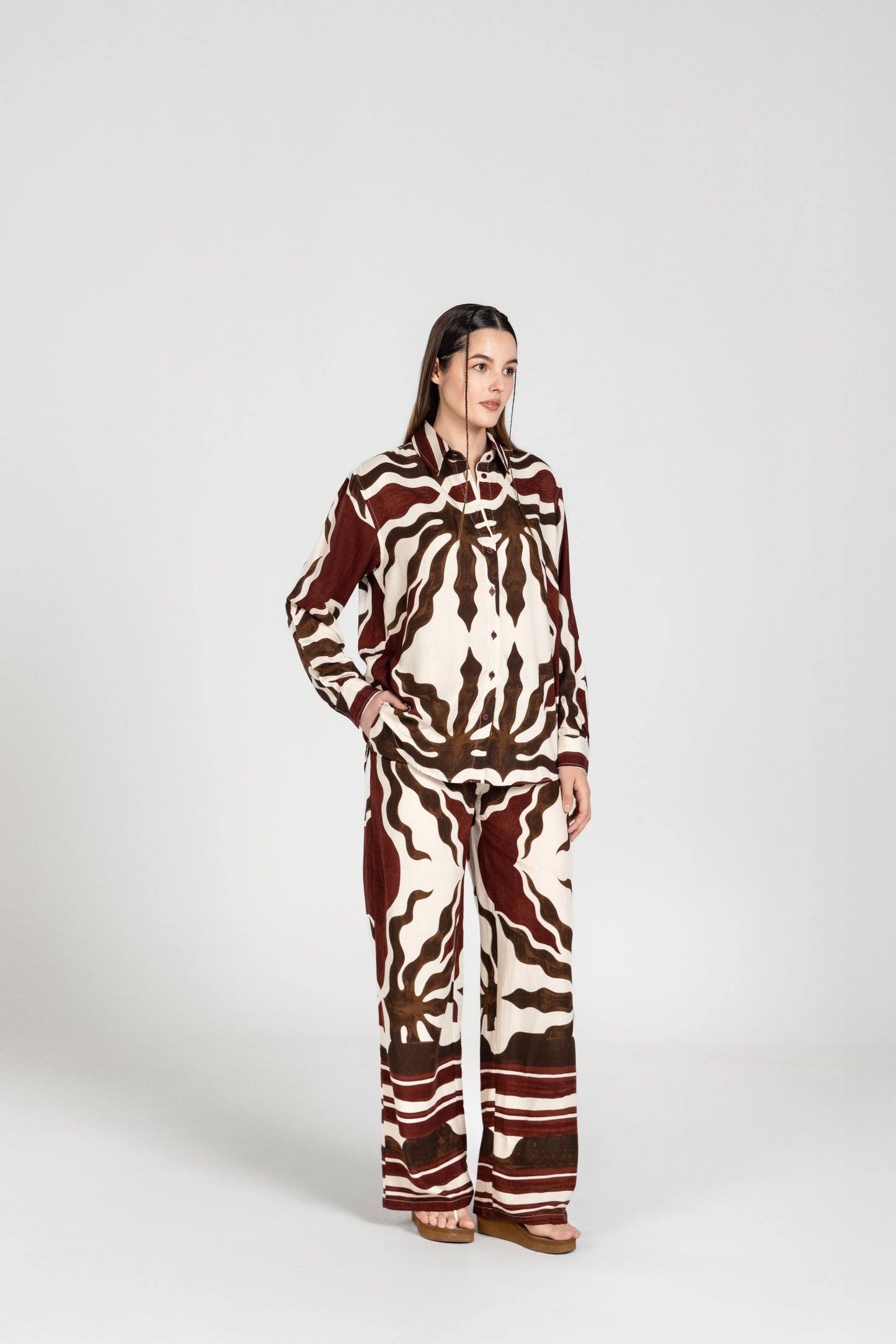 Abstract Brown Vasant Co-ord Set | Past Modern at Broadway