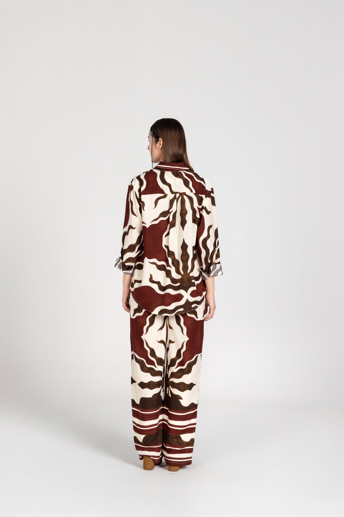 Abstract Brown Vasant Co-ord Set | Past Modern at Broadway