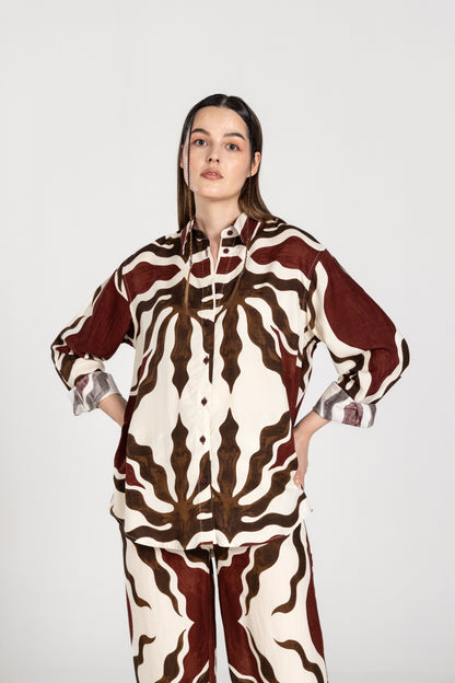 Abstract Brown Vasant Co-ord Set | Past Modern at Broadway