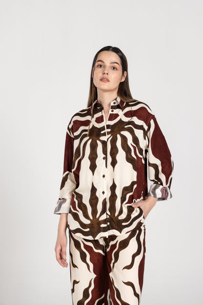 Abstract Brown Vasant Co-ord Set | Past Modern at Broadway