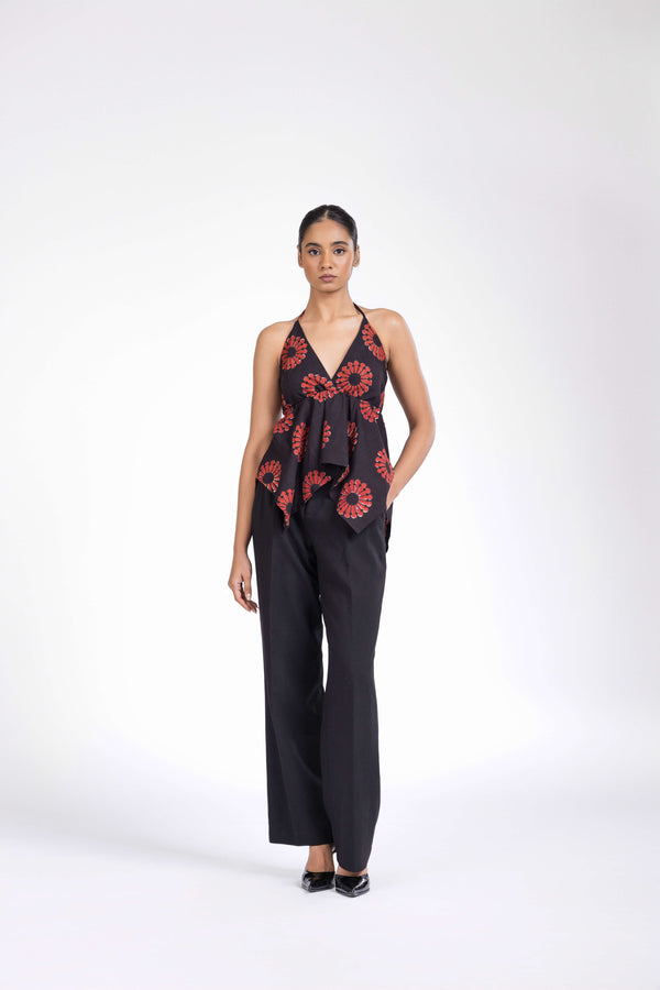 Red Halter Top With Necktie