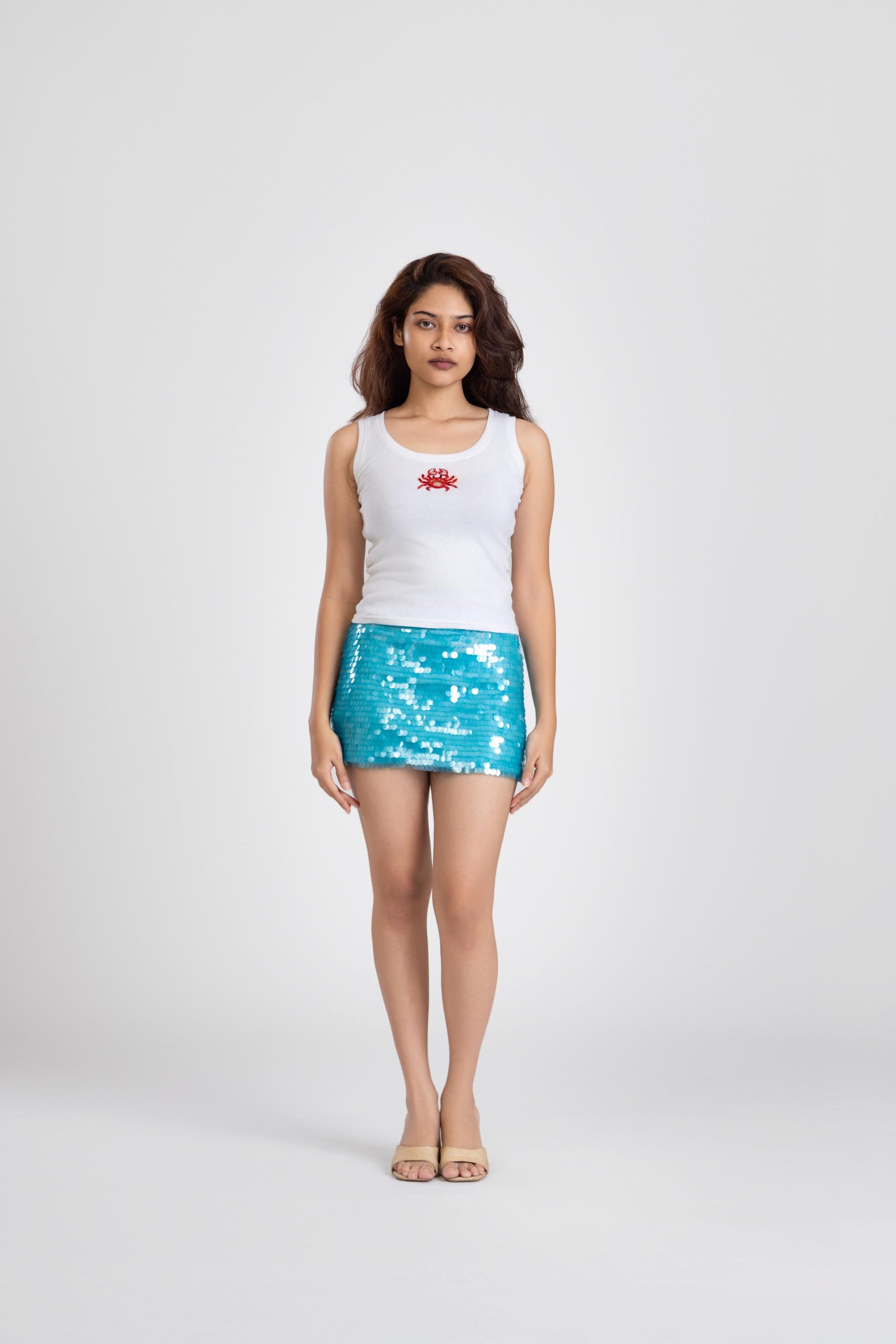 Blue Shell Sequin Skirt | Past Modern at Broadway