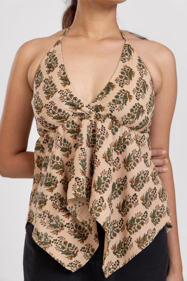 Halter Top With Necktie