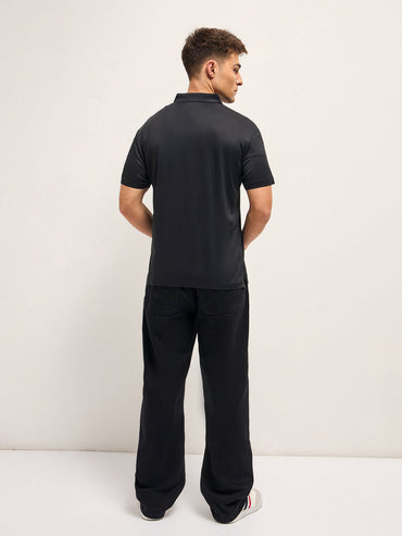 Men's Solid Slim Fit Performance Polo POL-ACCOM-BK