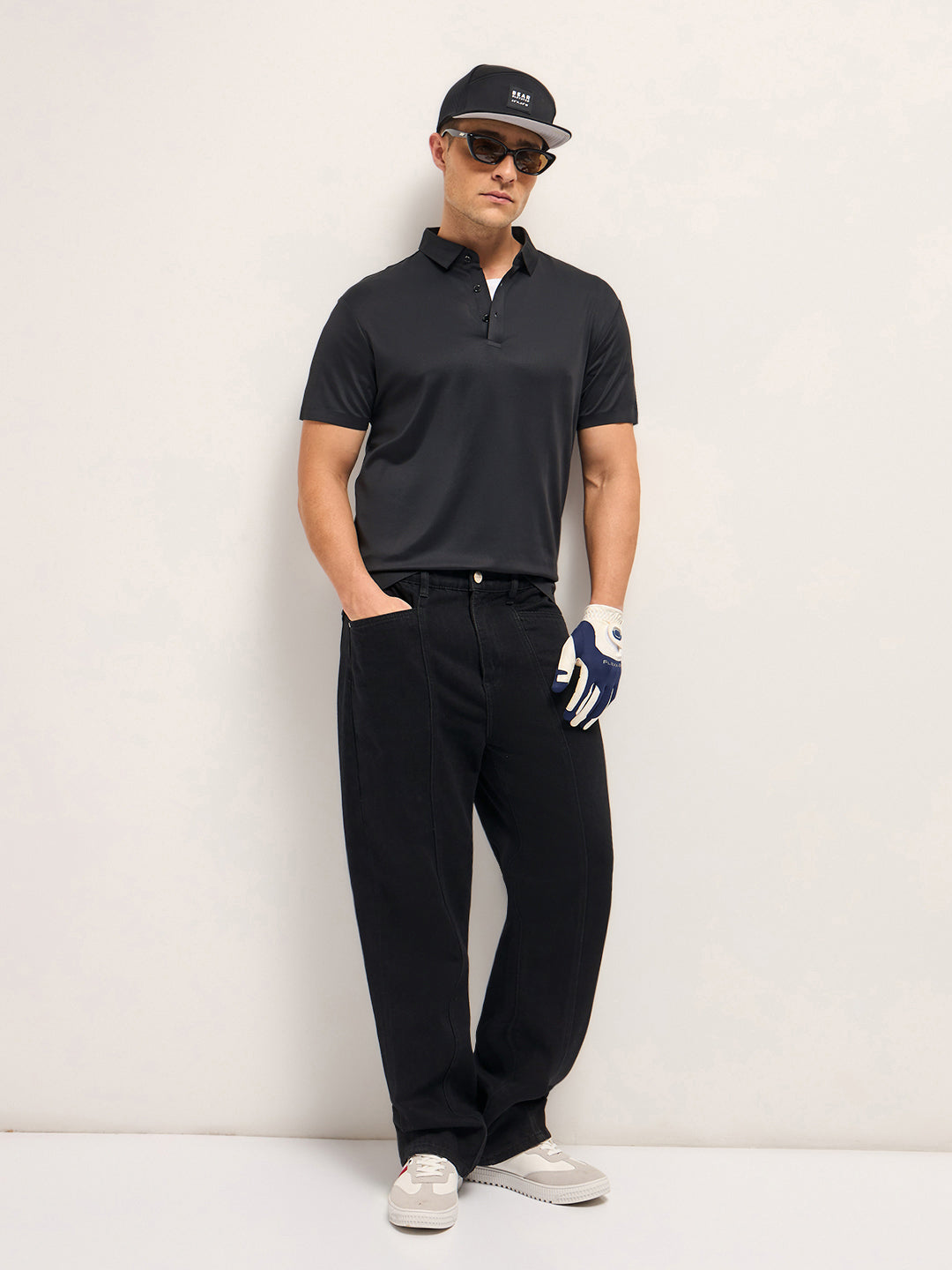 Men's Solid Slim Fit Performance Polo POL-ACCOM-BK