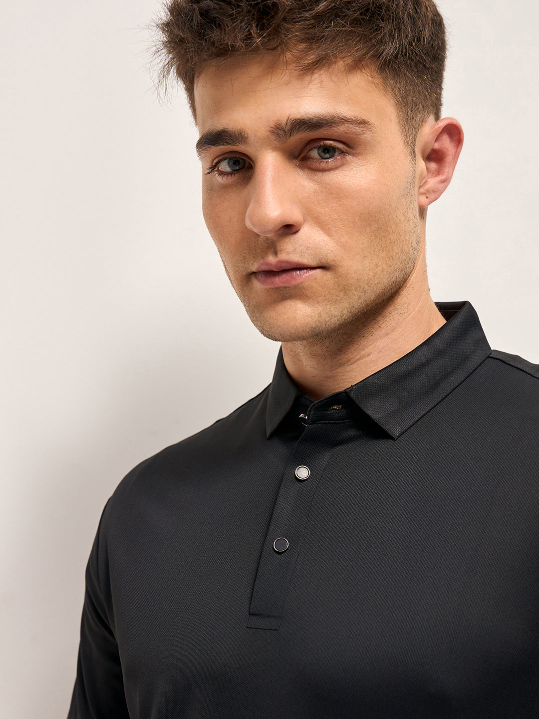 Men's Solid Slim Fit Performance Polo POL-ACCOM-BK