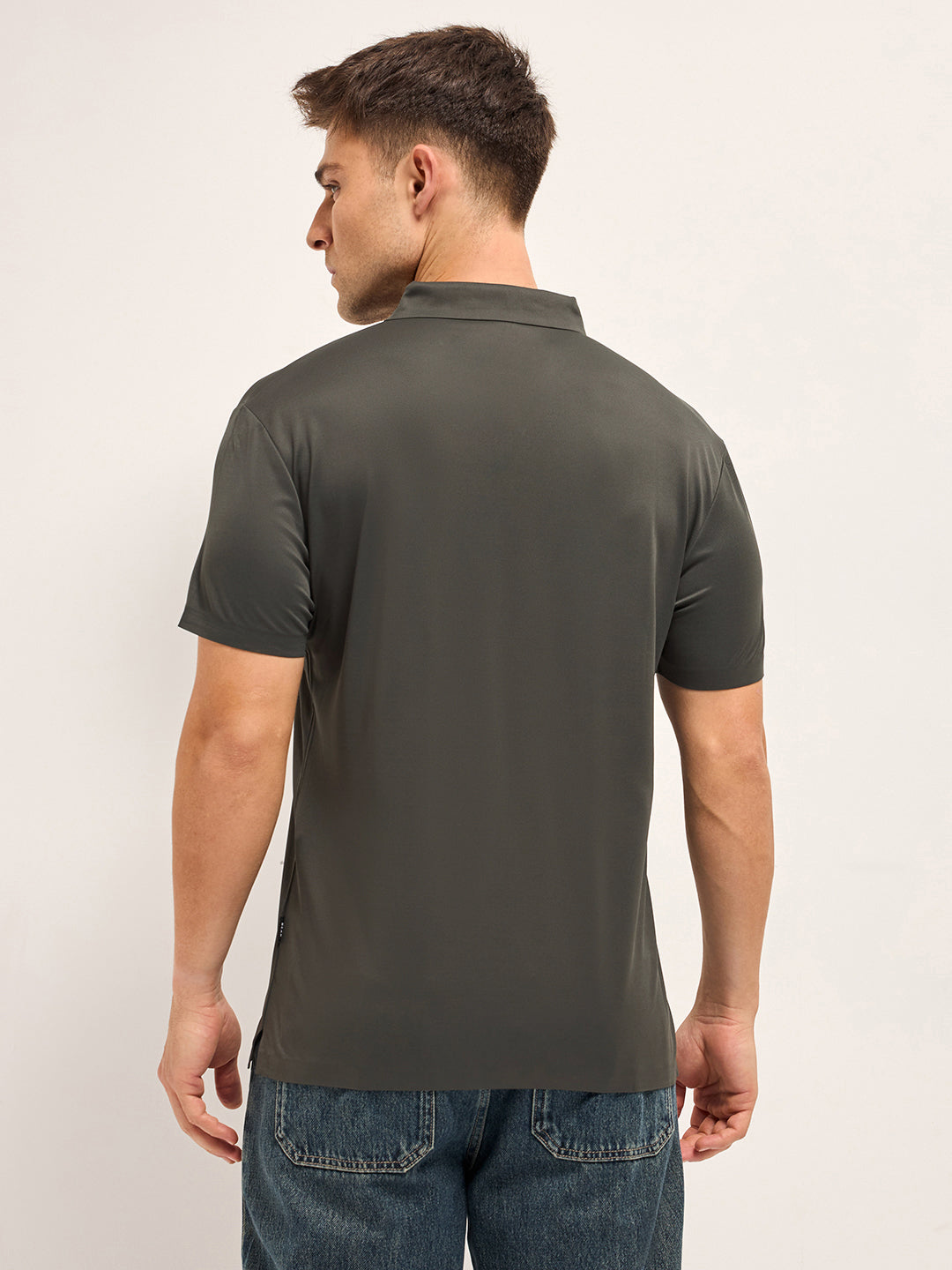 Men's Solid Slim Fit Performance Polo POL-ARENA-GR