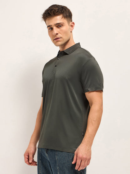 Men's Solid Slim Fit Performance Polo POL-ARENA-GR