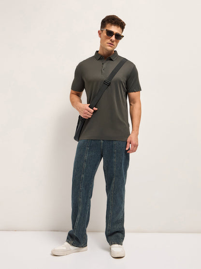 Men's Solid Slim Fit Performance Polo POL-ARENA-GR