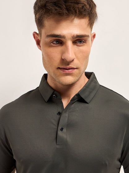 Men's Solid Slim Fit Performance Polo POL-ARENA-GR